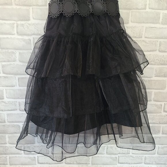 Wednesday Addams Dress Dance Costume for Girls l/xl NEW Goth Halloween Costume - Picture 4 of 8